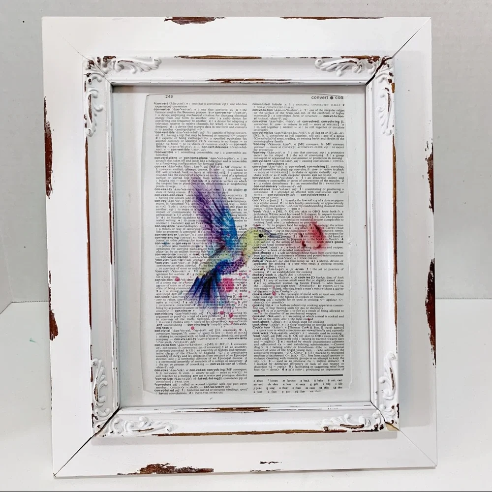 Dictionary Art Print, Hummingbird, Vintage Art Print, Dictionary Print